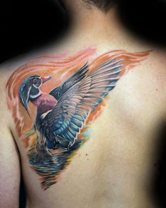 30 Holz Ente Tattoo Designs für Männer - Carolina Tinte Ideen  