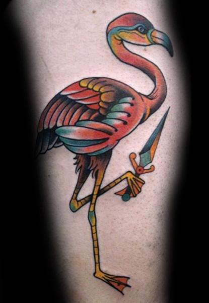 50 Flamingo Tattoos für Männer - Watvogel Design-Ideen  
