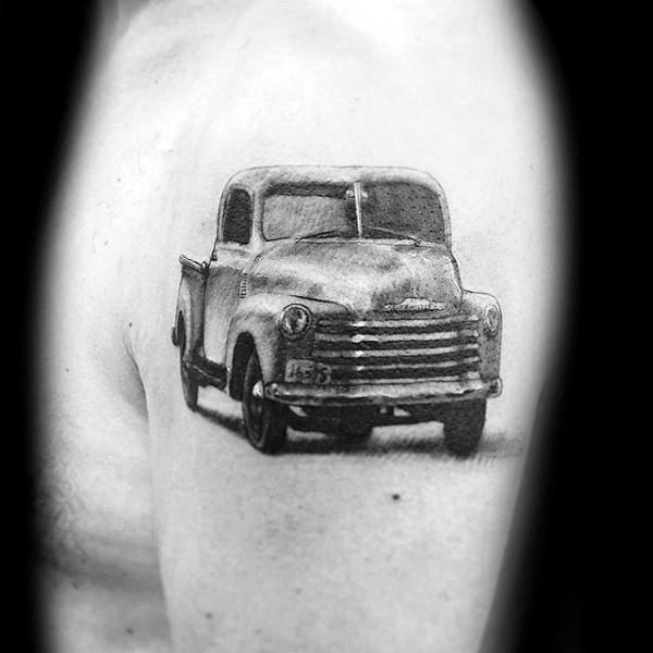 60 Truck Tattoos für Männer - Vintage und Big Rig Ink Design-Ideen  