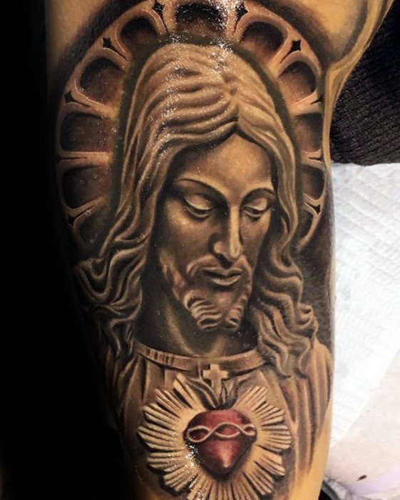 60 3D Jesus Tattoo Designs für Männer - religiöse Tinte Ideen  