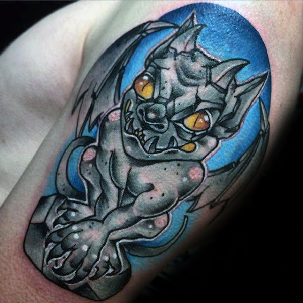 70 Gargoyle Tattoo Designs für Männer - Steinstatue Ideen  