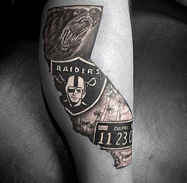40 Oakland Raiders Tattoos für Männer - Fußball Tinte Design-Ideen  