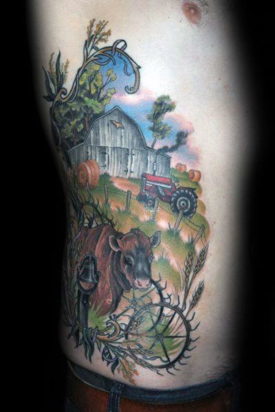 60 Landwirtschaft Tattoos für Männer - Landwirtschaft Design-Ideen  