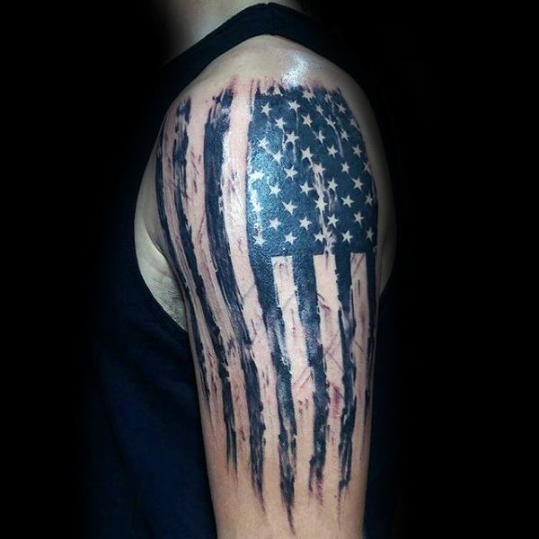 90 patriotische Tattoos für Männer - nationalistische Pride Design-Ideen  