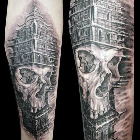 90 Building Tattoos für Männer - Architektur Ink Design-Ideen  