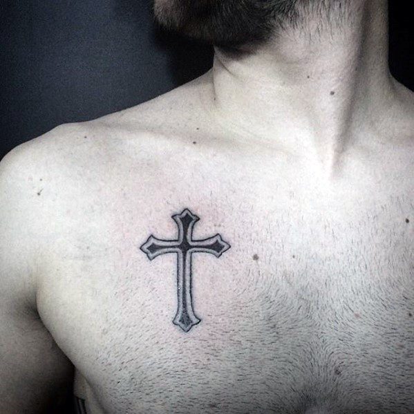 50 einfache Kreuz Tattoos für Männer - religiöse Tinte Design-Ideen  