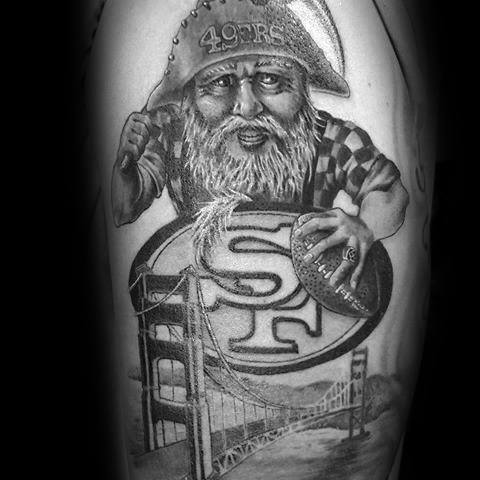 50 San Francisco 49ers Tattoos für Männer - Fußball-Design-Ideen  