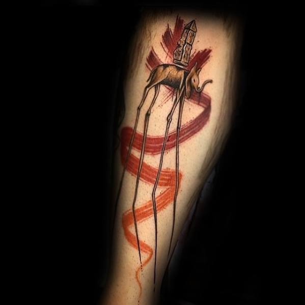 50 Salvador Dali Elephant Tattoo-Designs für Männer - Malerei-Tinte-Ideen  