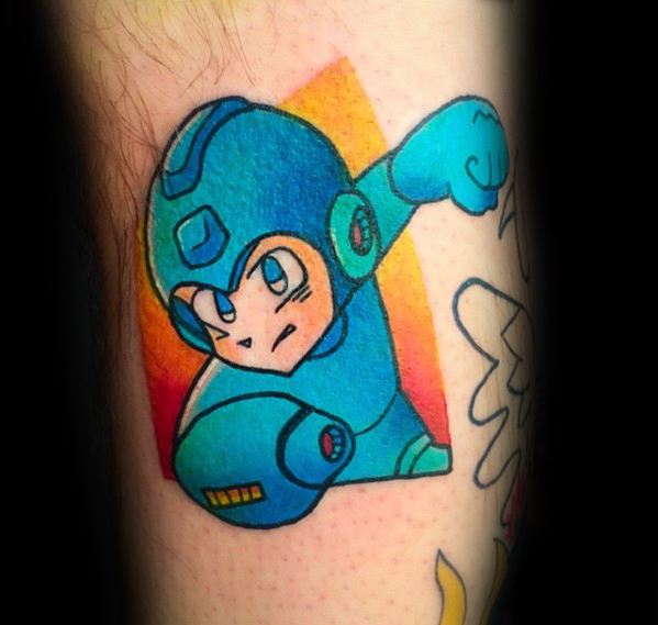 50 Megaman Tattoo Designs für Männer - Videospiel-Tinten-Ideen  