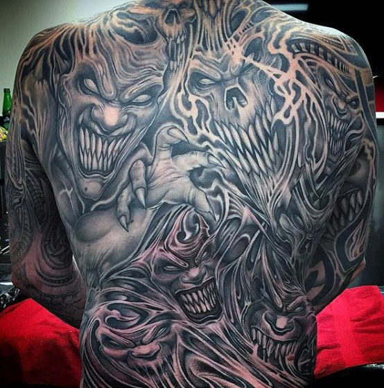 90 Dämon Tattoos für Männer - Devilish Exterieur Design-Ideen  