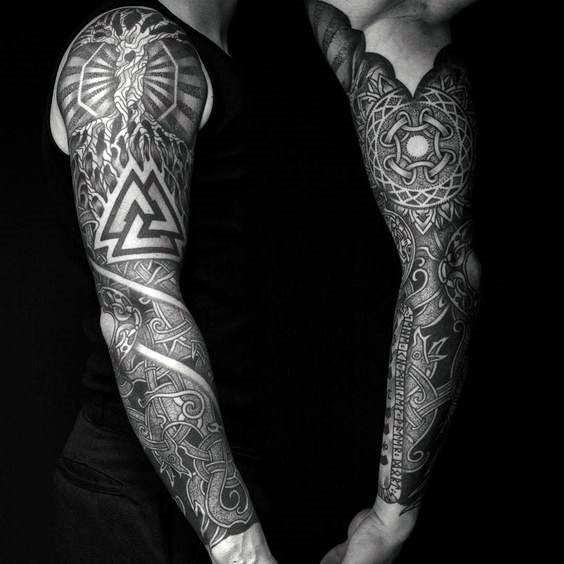 50 Valknut Tattoo-Designs für Männer - nordischen Mythologie Tinte Ideen  