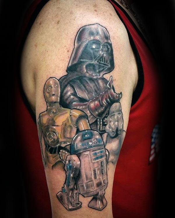 60 R2D2 Tattoo Designs für Männer - Roboter Star Wars Tinte  