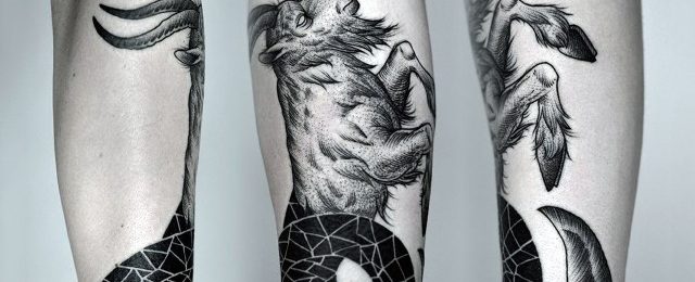 60 SteinbockTattoos für Männer astrologische Tinte DesignIdeen