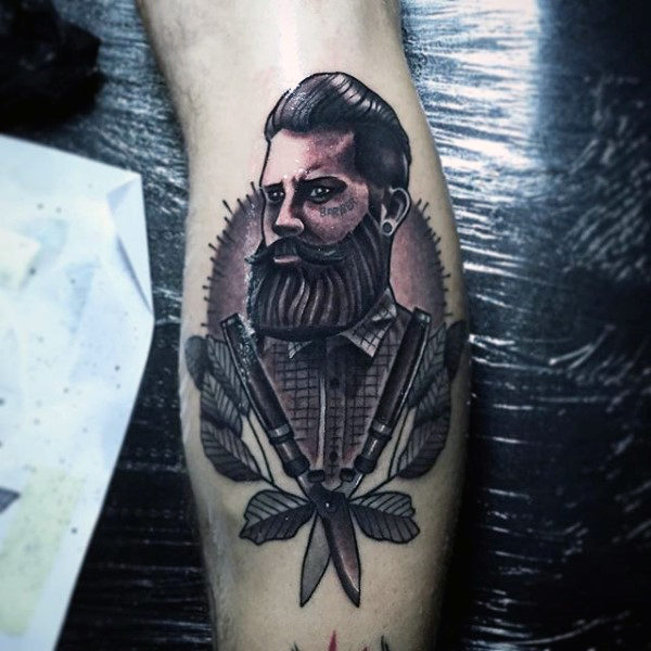 100 Barber Tattoos für Männer - Maskulin Design-Ideen  