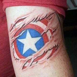 70 Captain America Tattoo Designs für Männer - Superhelden-Tinte Ideen  