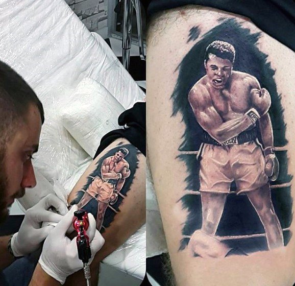 50 Muhammad Ali Tattoo Designs für Männer - Boxing Champion Ink Ideen  