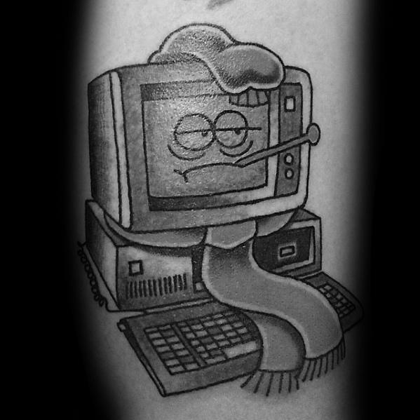 50 Computer Tattoo Designs für Männer - Technologie Tinte Ideen  