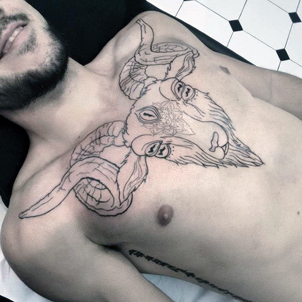 100 Ziegen Tattoo-Designs für Männer - Tinte Ideen mit Hörnern  