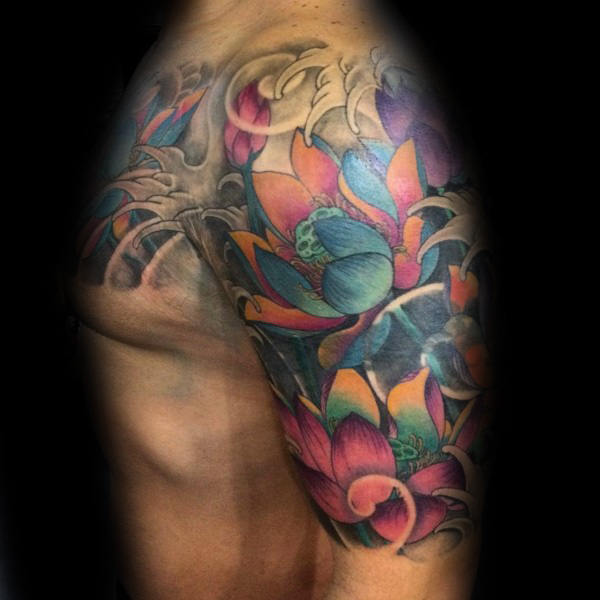 100 Lotus Flower Tattoo Designs für Männer - Cool Ink Ideas  