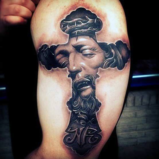 60 3D Jesus Tattoo Designs für Männer - religiöse Tinte Ideen  