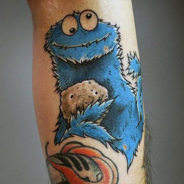 30 Krümel Monster Tattoo Designs für Männer - Muppet Ink Ideen  