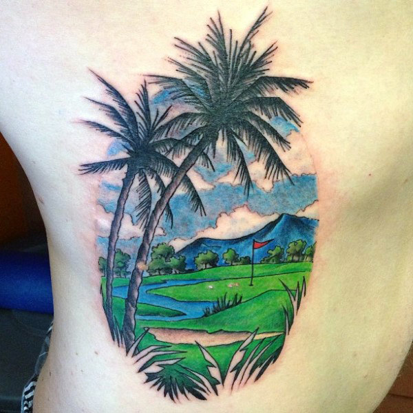 40 Golf Tattoos für Männer - Manly Golfer Designs  