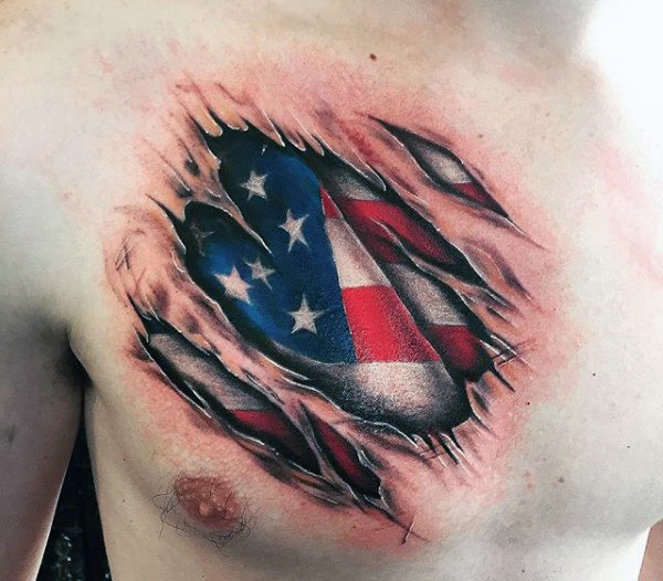 60 American Flag Tattoos für Männer - Designs mit einem Begriff der Freiheit  