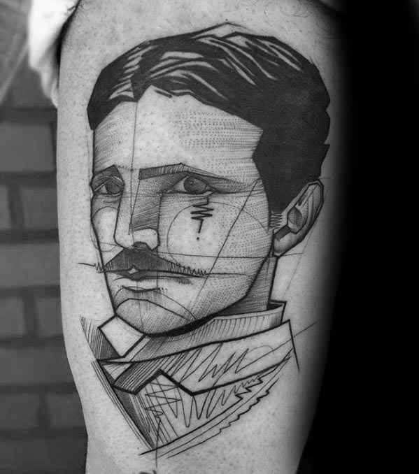 60 Nikola Tesla Tattoo Designs für Männer - Elektroingenieur Ideen  