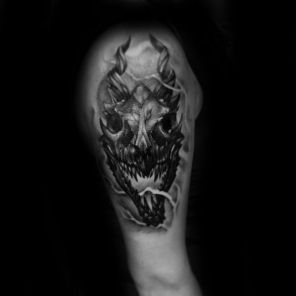 60 Dragon Skull Tattoo Designs für Männer - Manly Ink Ideen  