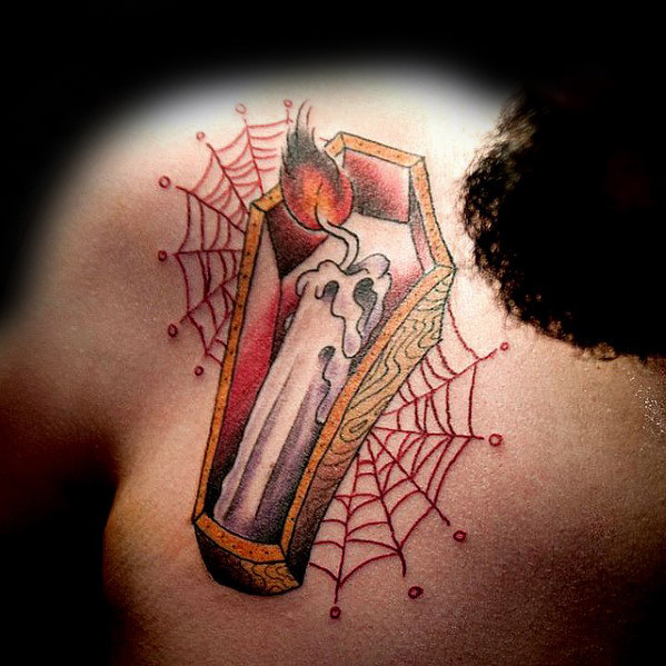 50 traditionelle Kerze Tattoo Designs für Männer - beleuchtete Tinte Ideen  