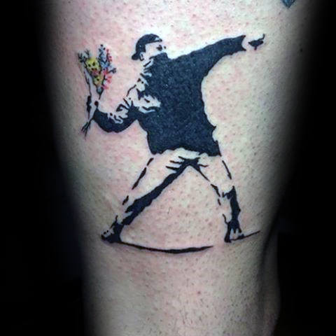 70 Banksy Tattoos für Männer - Street Art Ink Design-Ideen  