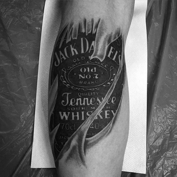 60 Jack Daniels Tattoo-Designs für Männer - Whiskey Ink Ideen  