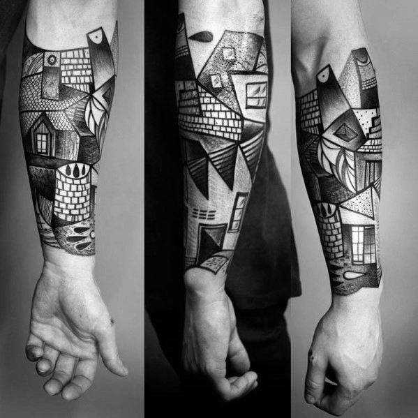 50 Kubismus Tattoo Designs für Männer - Künstlerische Tinte Ideen  