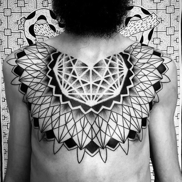 60 geometrische Brust Tattoos für Männer - Oberkörper Design-Ideen  