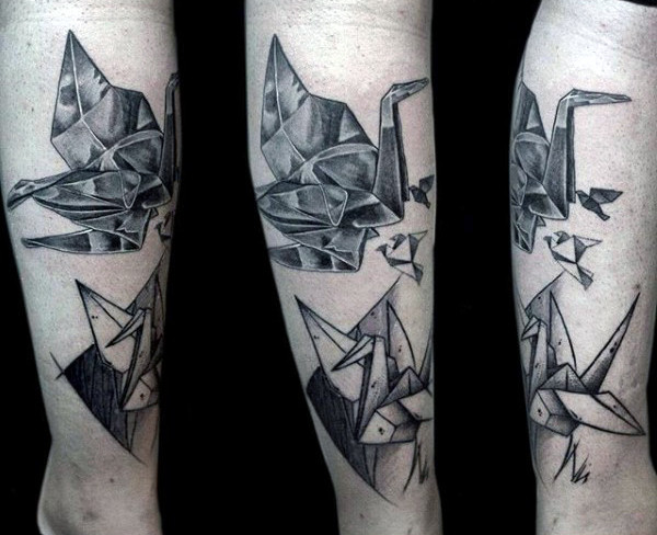 90 Origami Tattoo Designs für Männer - Gefaltete Papiertinte Ideen  