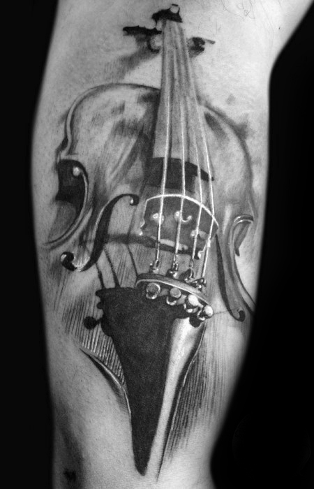 50 Violine Tattoo Designs für Männer - Musik Instrument Tinte Ideen  