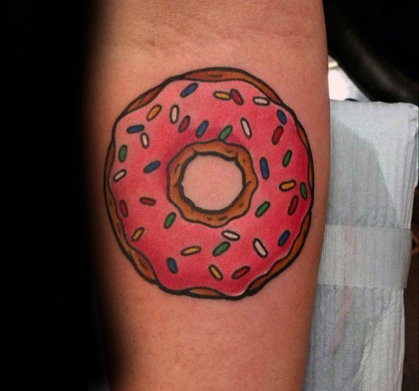 50 Donut Tattoo Designs für Männer - Süßigkeiten Tinte Ideen  