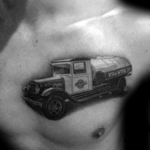 60 Truck Tattoos für Männer - Vintage und Big Rig Ink Design-Ideen  