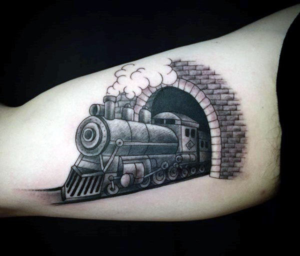 70 Zug Tattoos für Männer - männliche Eisenbahn-Designs  