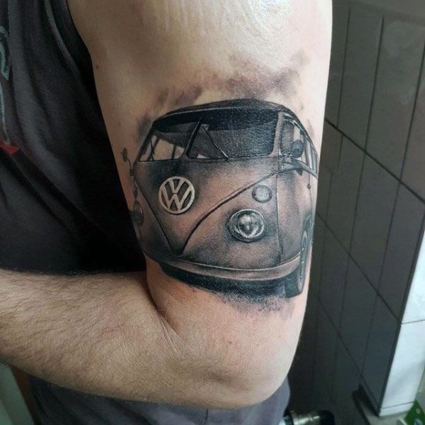 50 Volkswagen VW Tattoos für Männer - Automotive Design-Ideen  