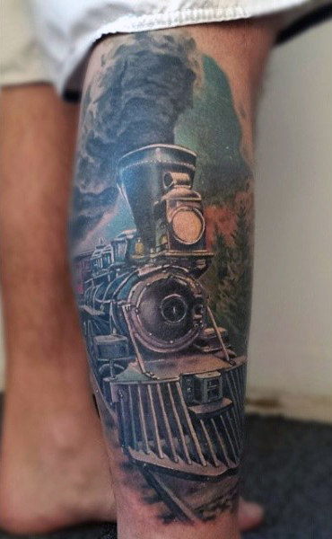 70 Zug Tattoos für Männer - männliche Eisenbahn-Designs  