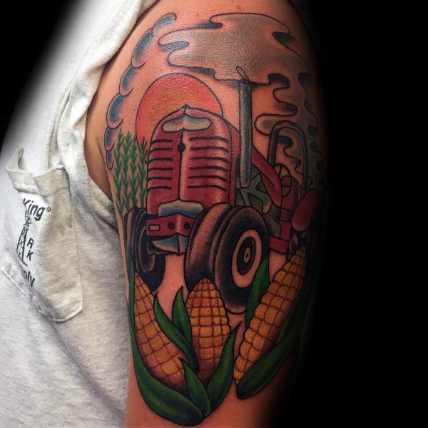 60 Landwirtschaft Tattoos für Männer - Landwirtschaft Design-Ideen  