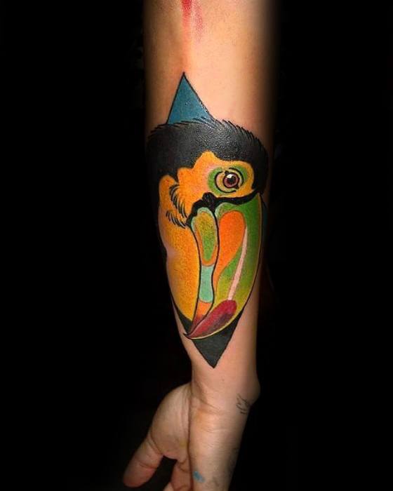 50 Tukan Tattoo Designs für Männer - große Schnabel Vogel Tinte Ideen  