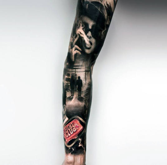 70 Fight Club Tattoos für Männer - Maskulin Design-Ideen  