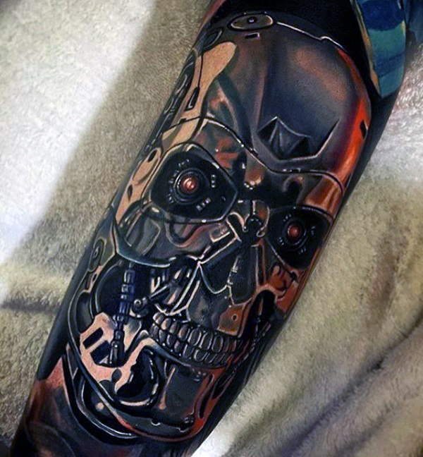 60 Terminator Tattoo Designs für Männer - Manly mechanische Tinte Ideen  