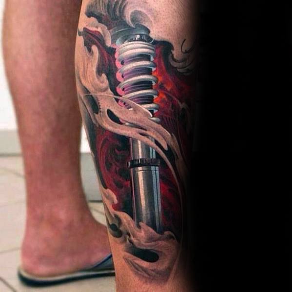50 Suspension Tattoo Designs für Männer - Stoßdämpfer-Ideen  