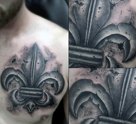 70 Fleur De Lis Tattoo Designs für Männer - stilisierte Lily Ink Ideen  