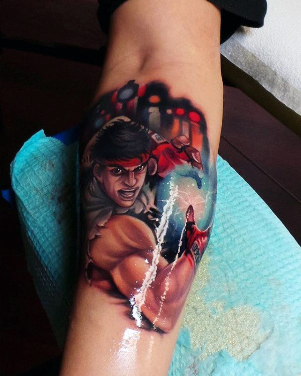 40 Street Fighter Tattoo Designs für Männer - Videospiel-Tinten-Ideen  