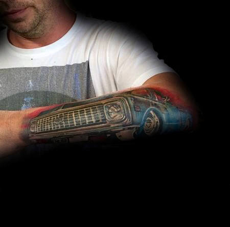 60 Truck Tattoos für Männer - Vintage und Big Rig Ink Design-Ideen  