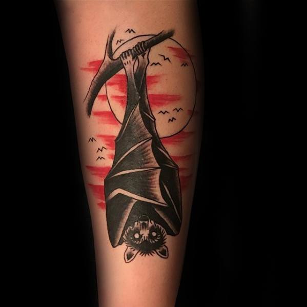 50 traditionelle Bat Tattoo Designs für Männer - Old School-Ideen  